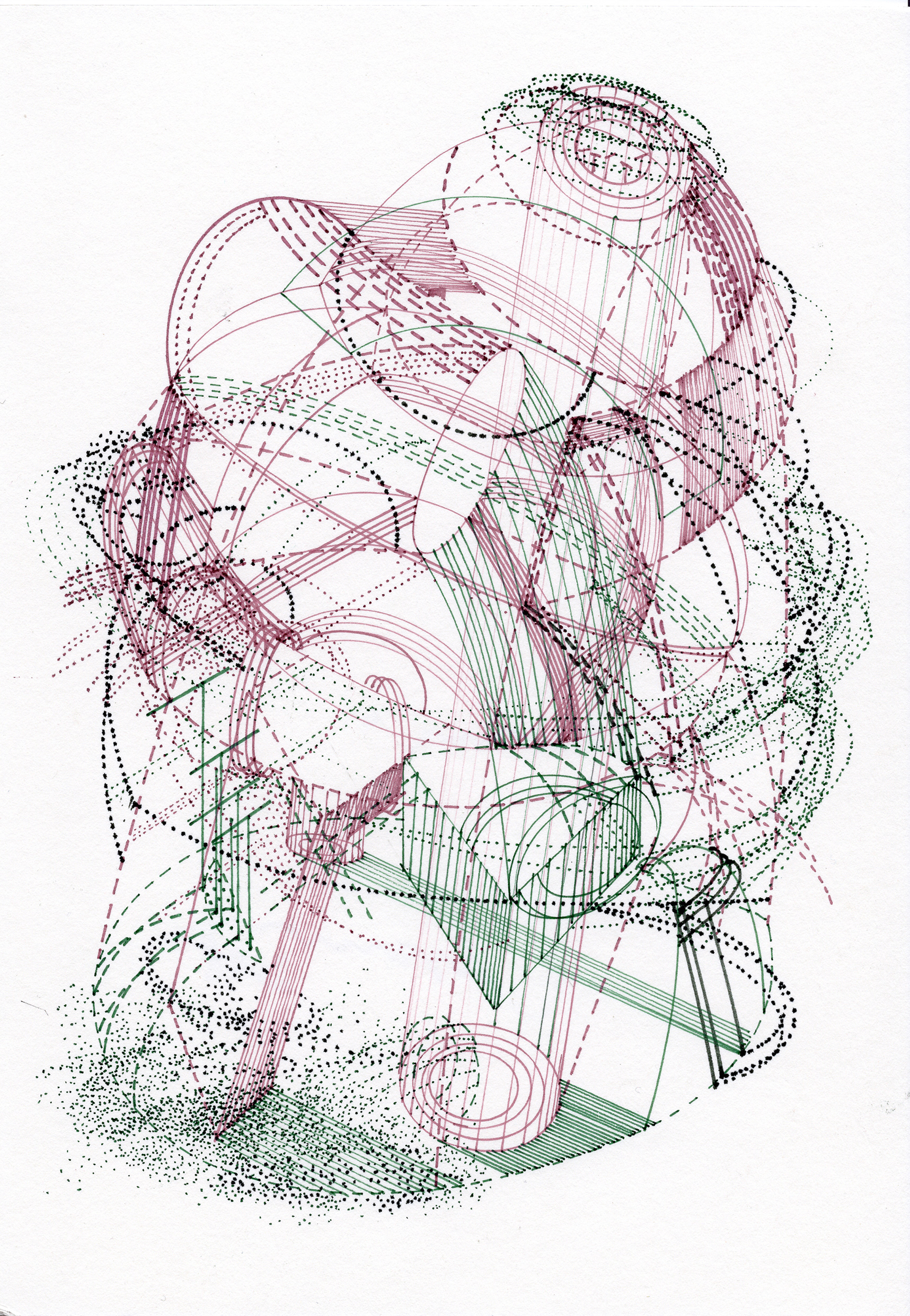Schwarm, 2018, Tinte auf Papier, 21 x 14,7 cm