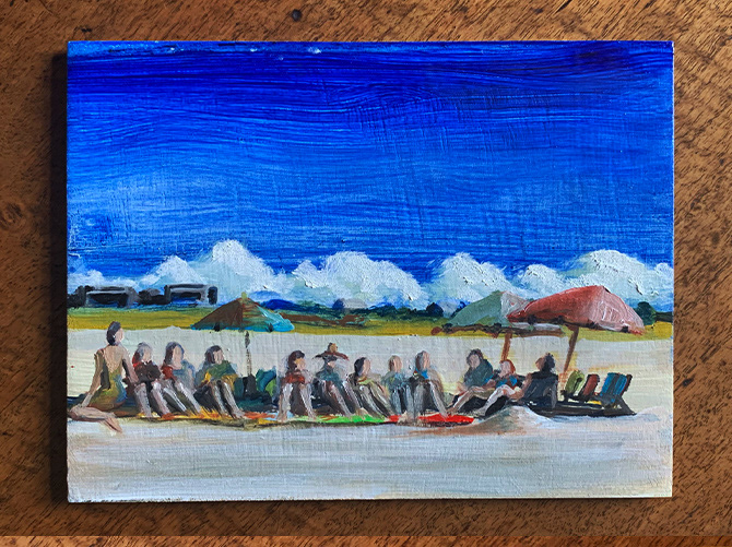 ShanleyTown, Oil on Board, 6"x 8", 2021