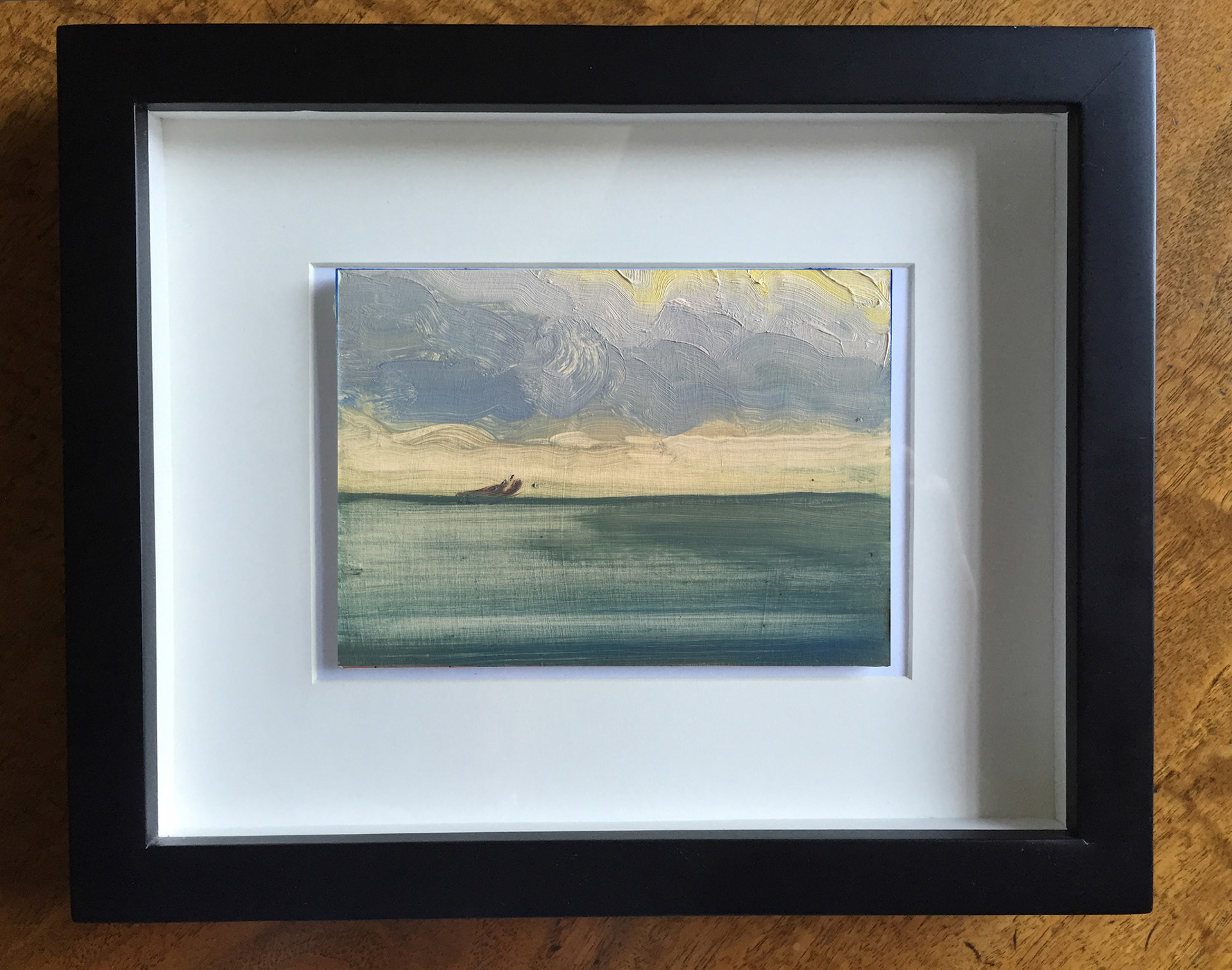 "Sea  and Sky I ", Oil On Foam Core Panel, 4.5" x 16", 2015