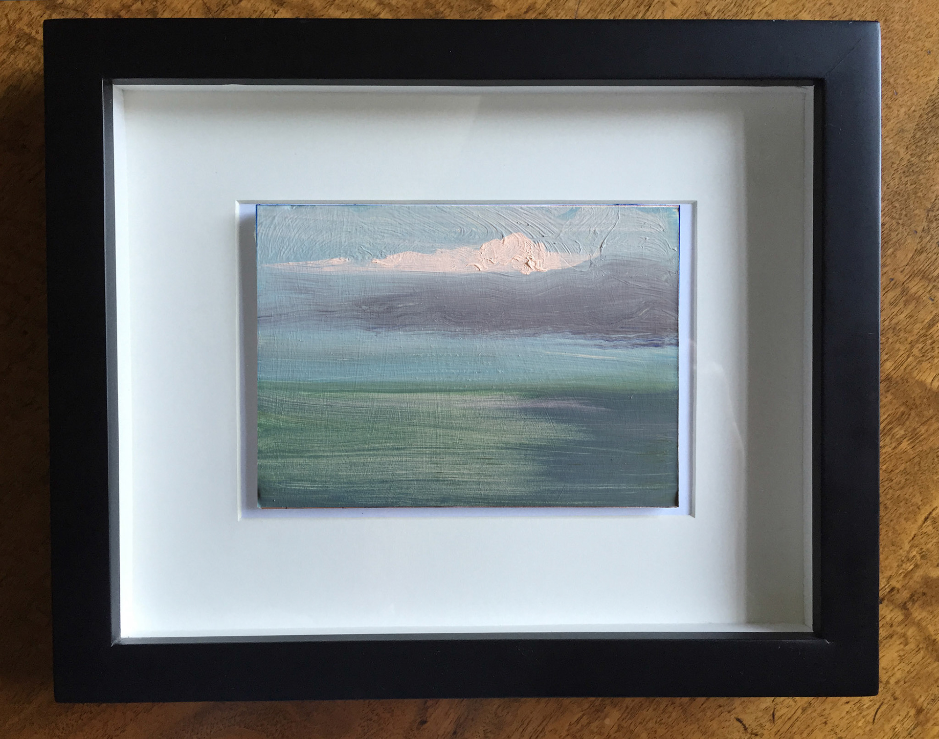 "Sea and Sky VI", Oil On Foam Core Panel, 4.5" x 16", 2015