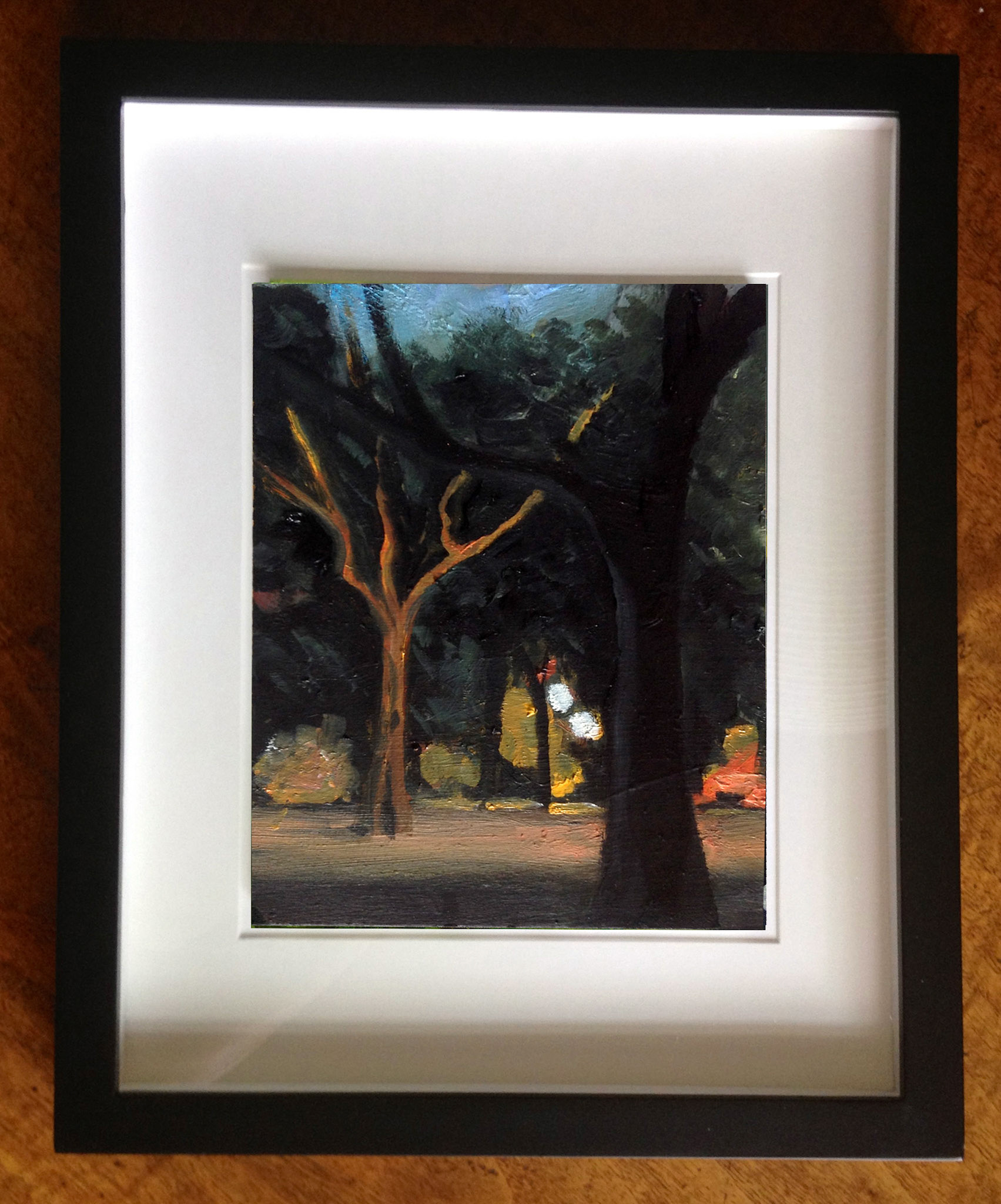 Flagpole Park II, Oil On Foam Core Panel, 4.5" x 6", 2015 