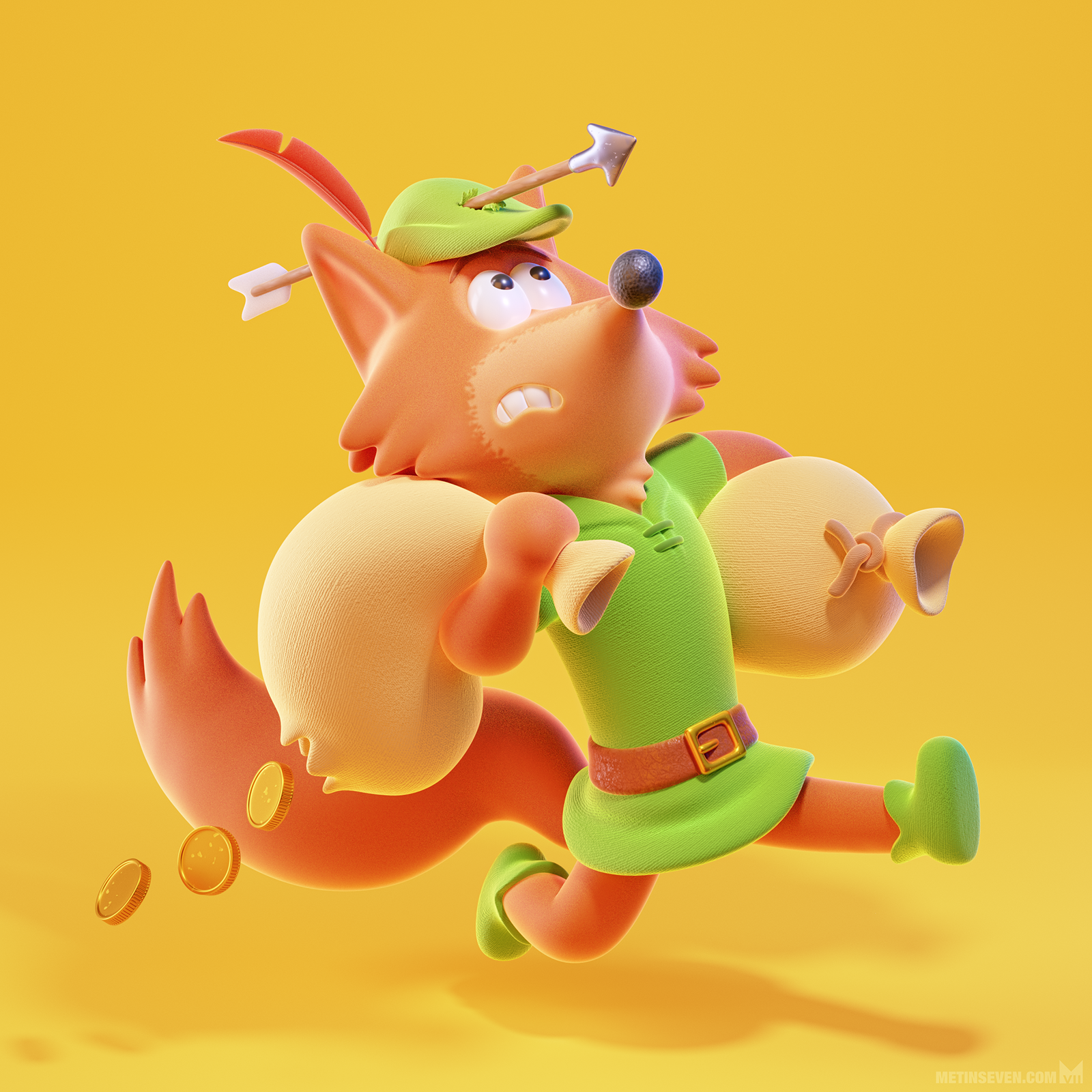disney, fox, character, kawaii, cute, robin hood, animation, cartoon, illustration, artwork, illustratie