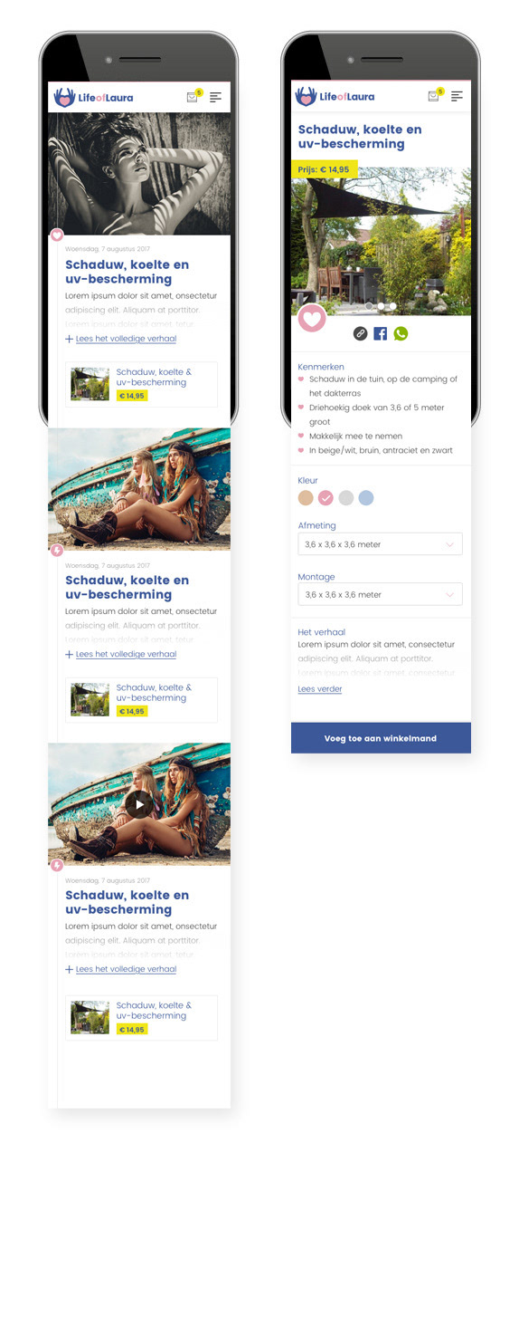 Life of Laura Mobile Design Overview Screen by Milan Houter