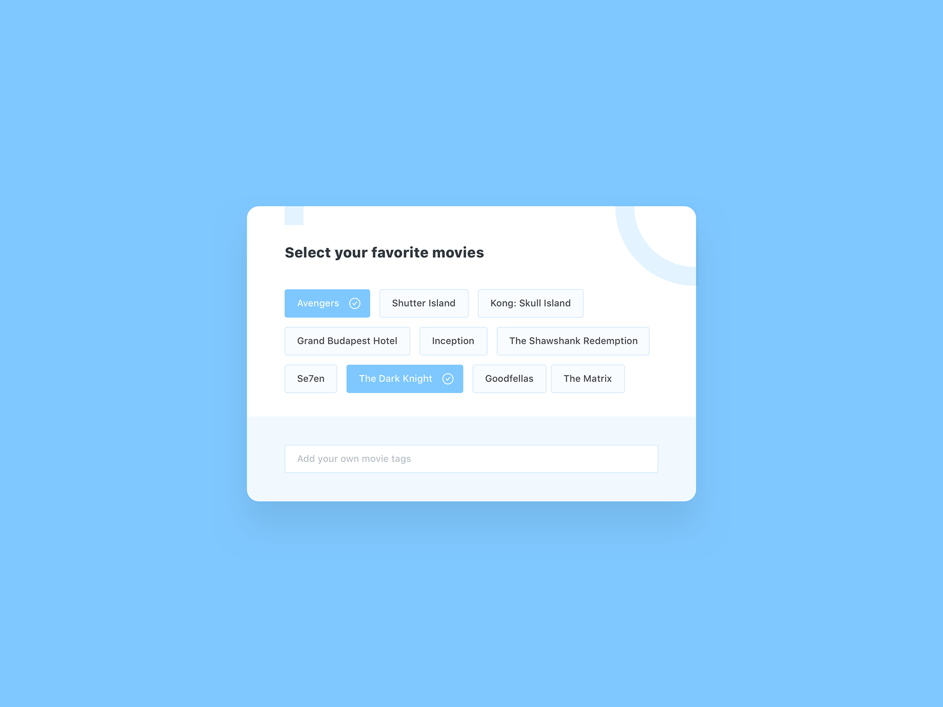 Web Design - Movie Tag Selector Module by Milan Houter