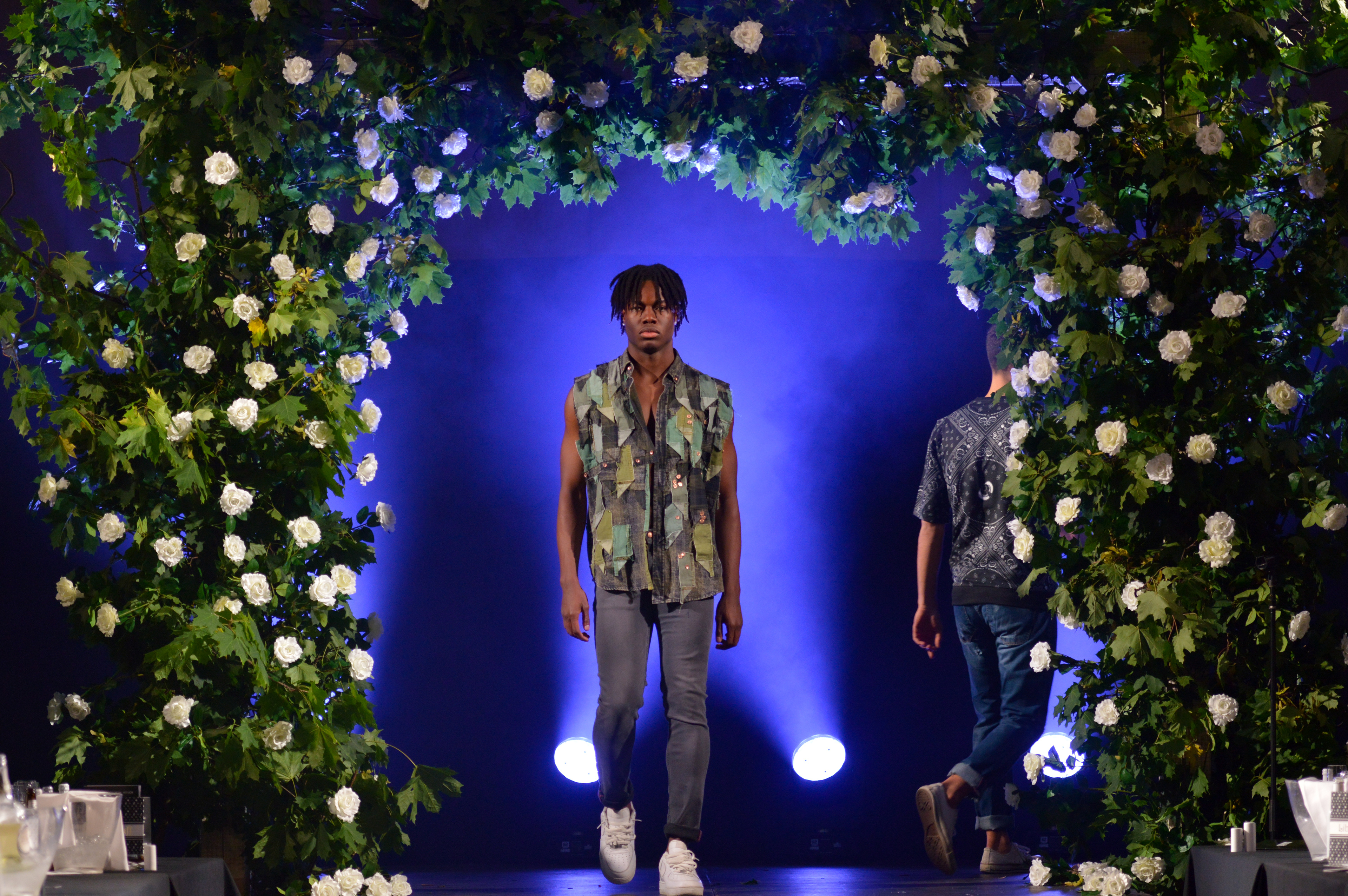 Model walking for Junq Couture at the 2019 Manchester fashion festival - event and runway photographer