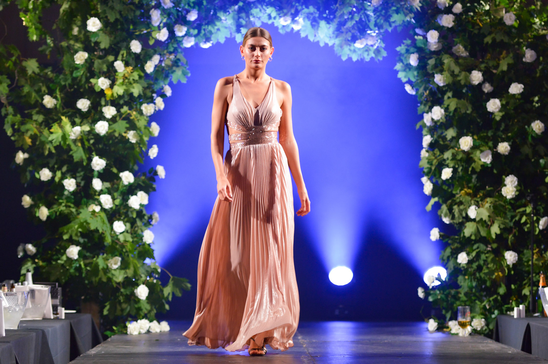 Model walking for Forever Unique at the 2019 Manchester Fashion Festival - Runway Photographer