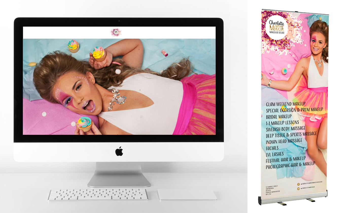 Lindsey ahmet graphic designer charlotte marie mua logo design usage online and print concept image manchester
