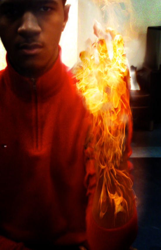 Composition of flames on an arm