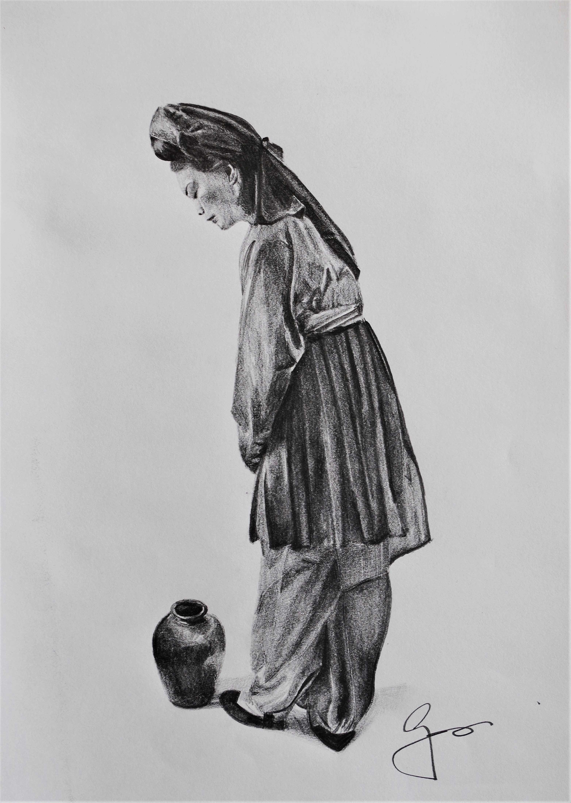The Urn - 2017, Graphite on paper 35x24cm