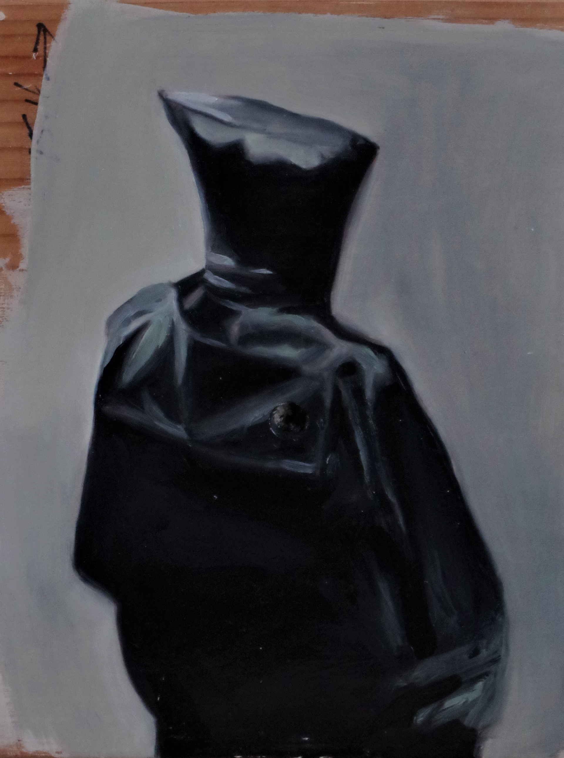 Kuroko III - 2017, Oil on wood 20x15cm