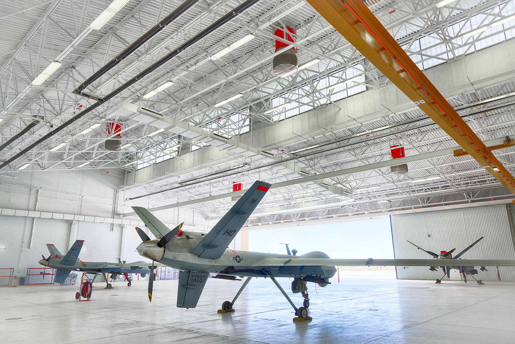 Drones in hangar, Holloman AFB, Alamogordo NM