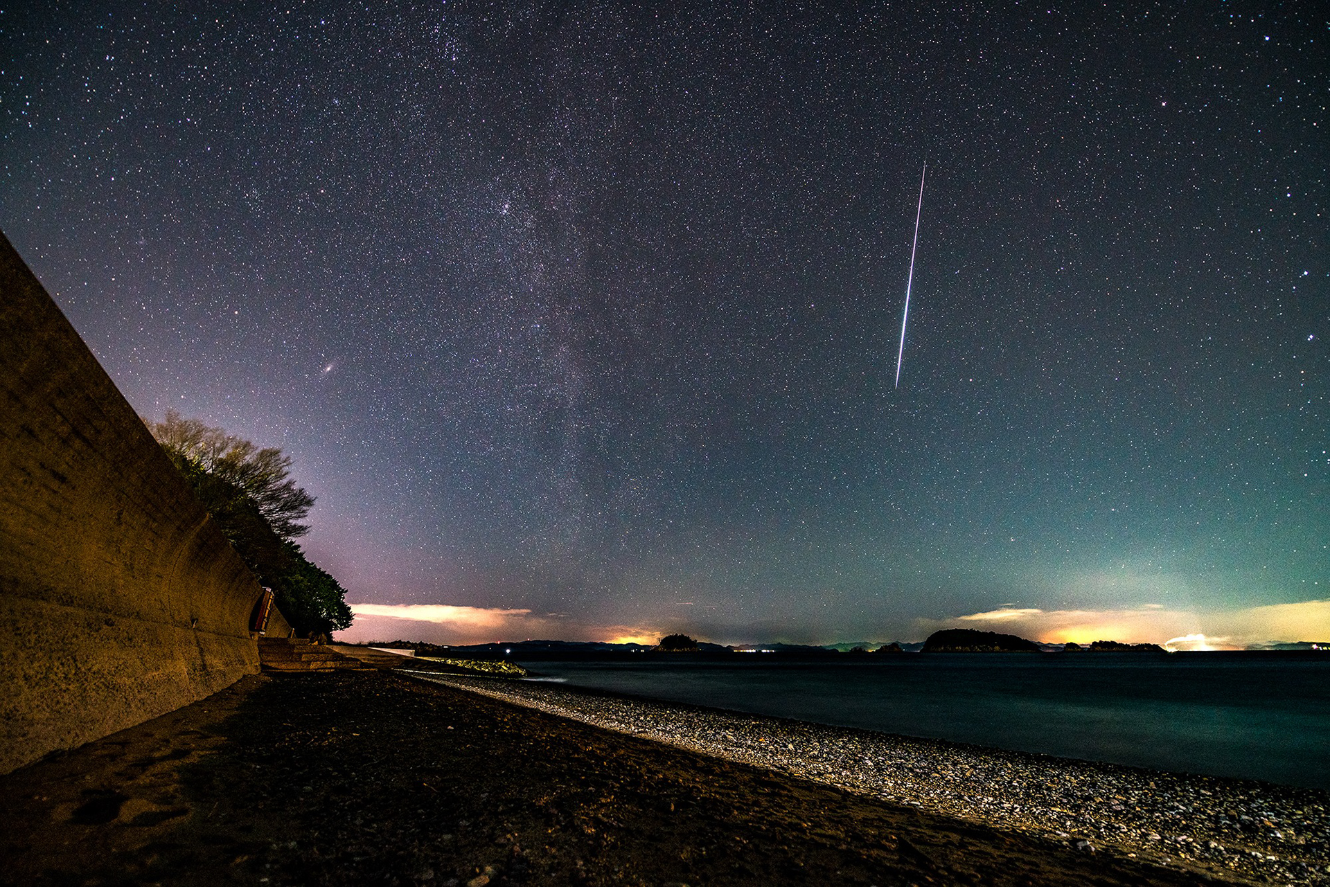 ふたご座流星群／香川県土庄町