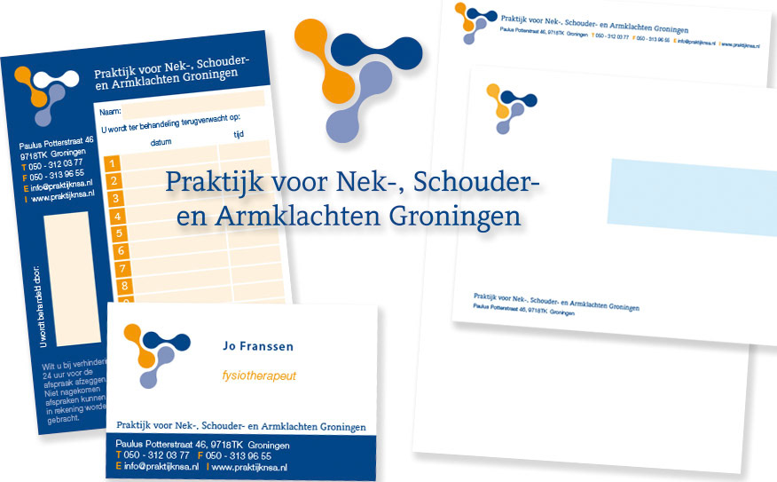 Ontwerp huisstijl voor de Paraktijk voor Nek-, Schouder- en Armklachten