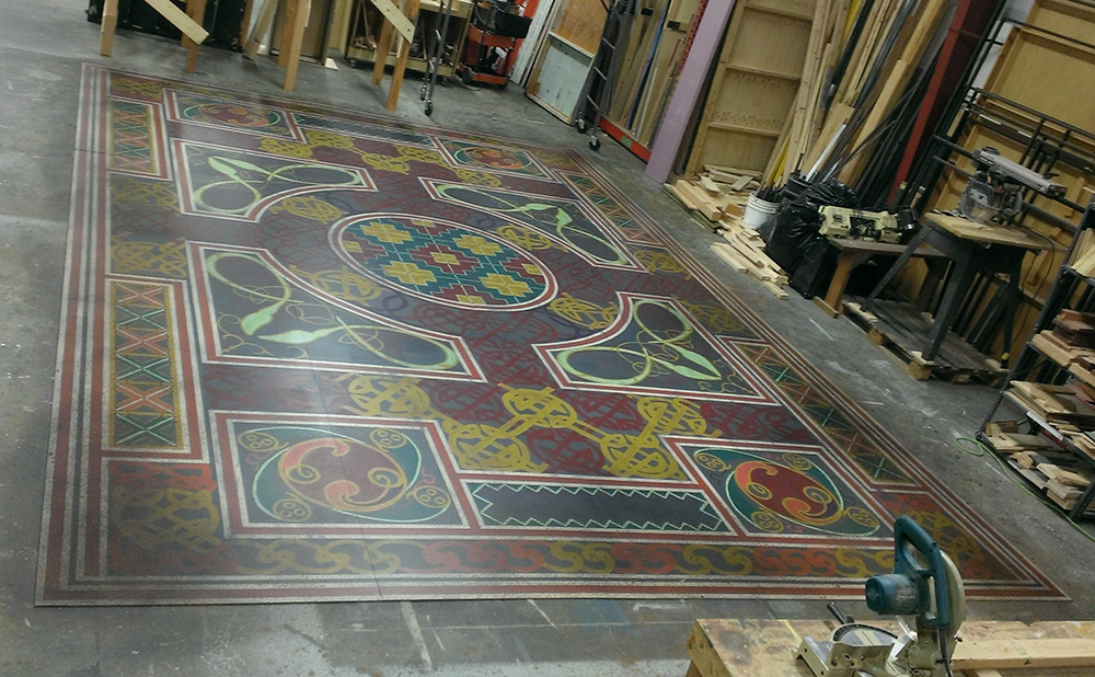 Floor inspired by Lindisfarne Gospels