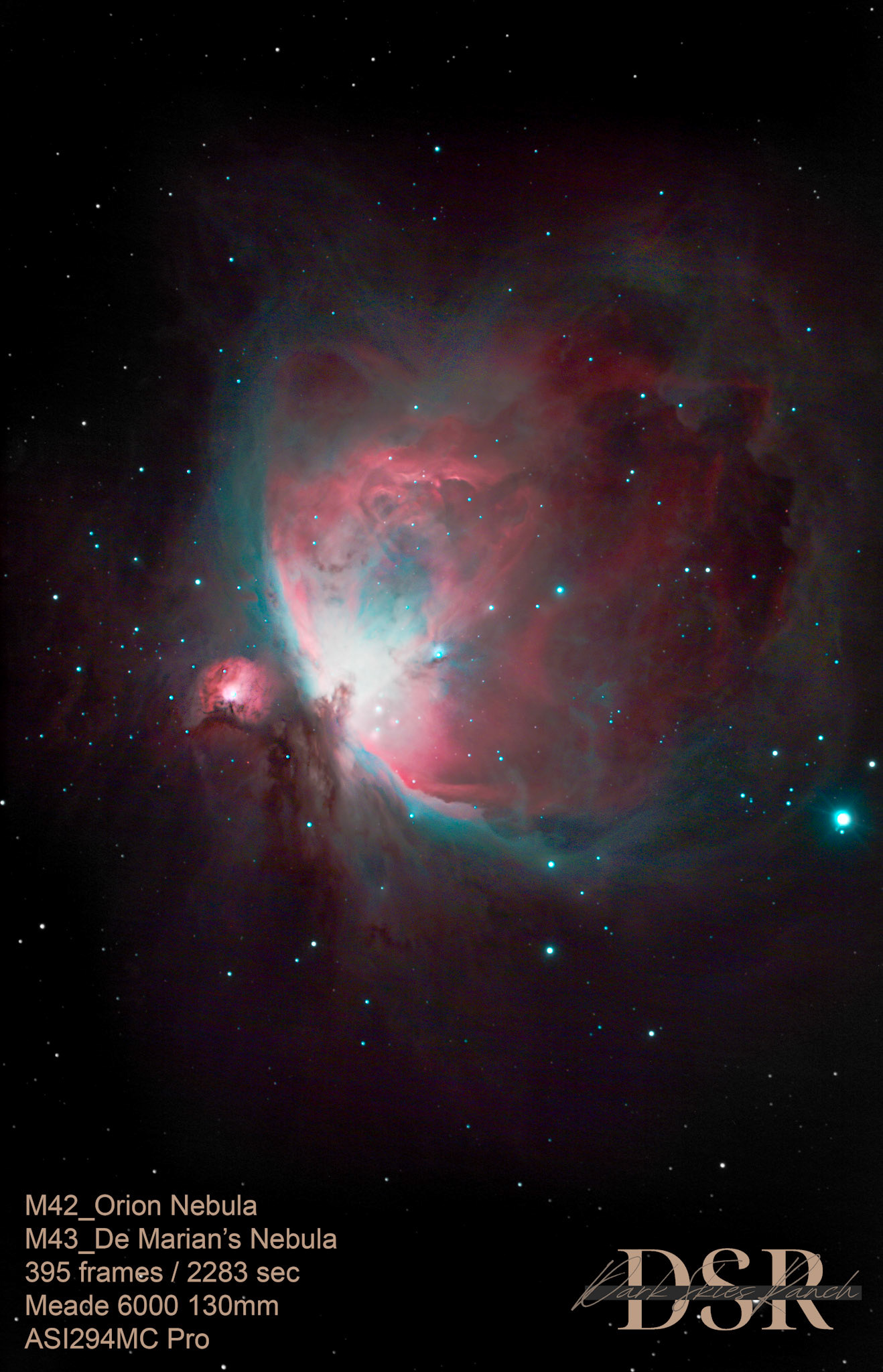 Great Orion Nebula and De Marian's Nebula