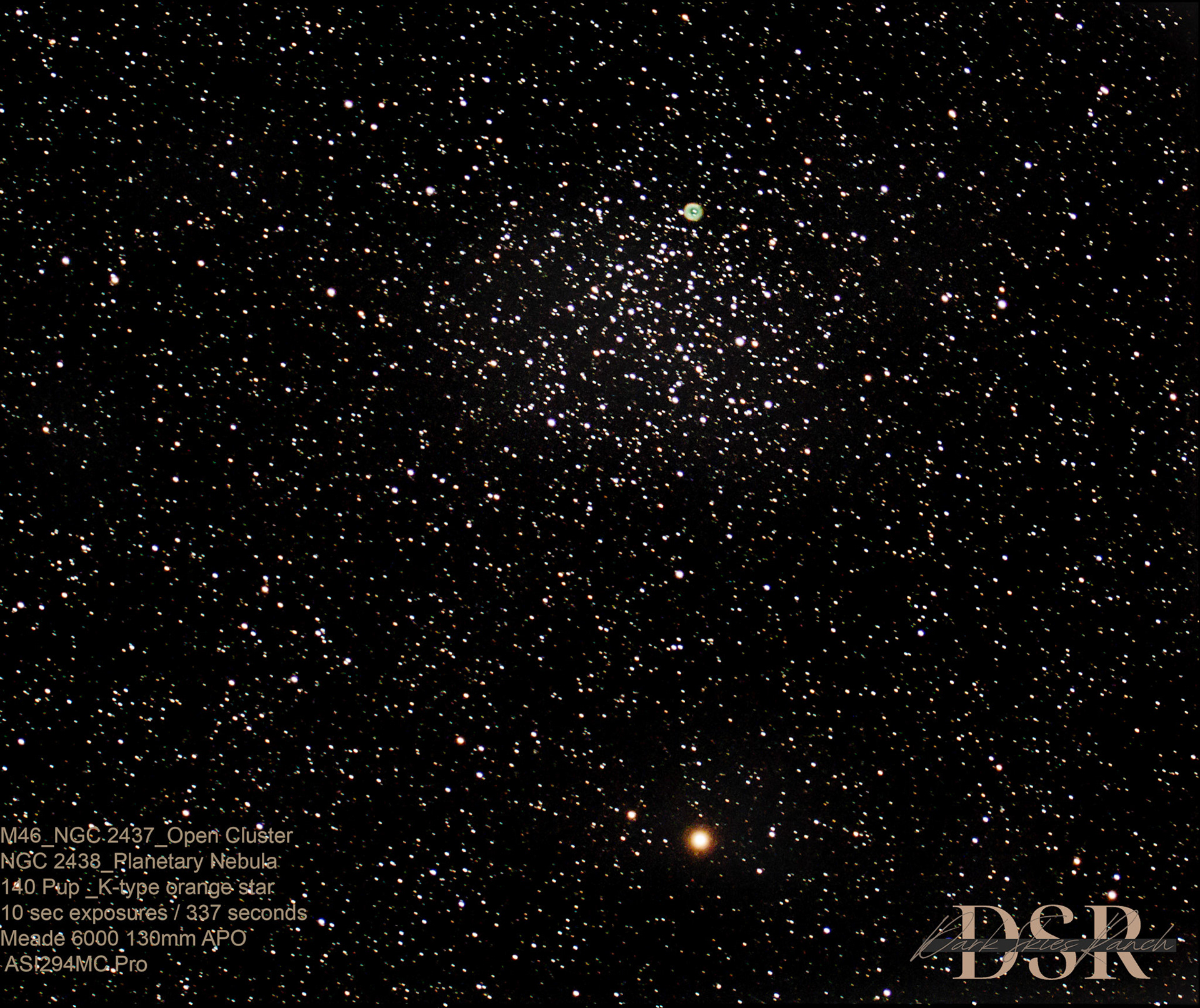 M46 Open Clusters_Planetary Nebula_K star