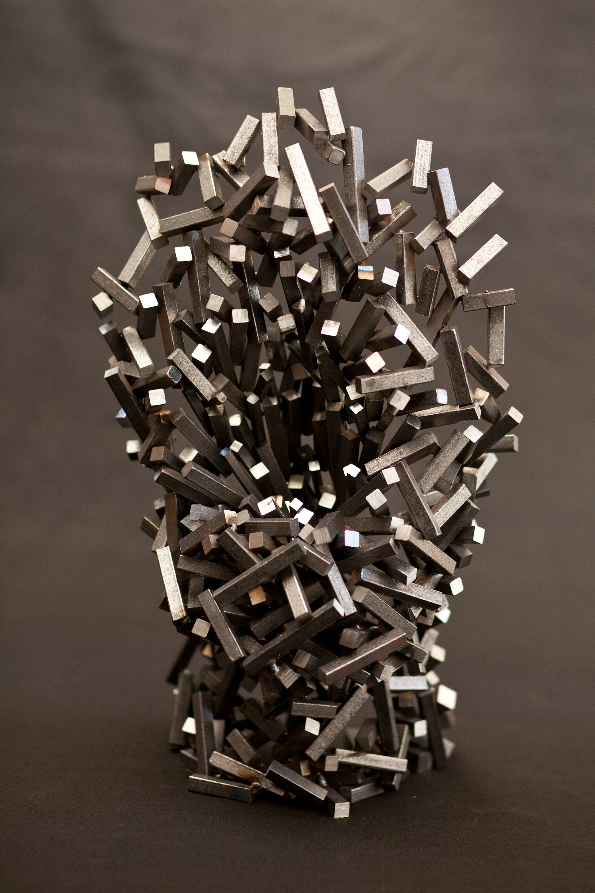 "Maelstrom" 2014. tumbled steel. 22" x 9" x 7" Portrait of my third muse.