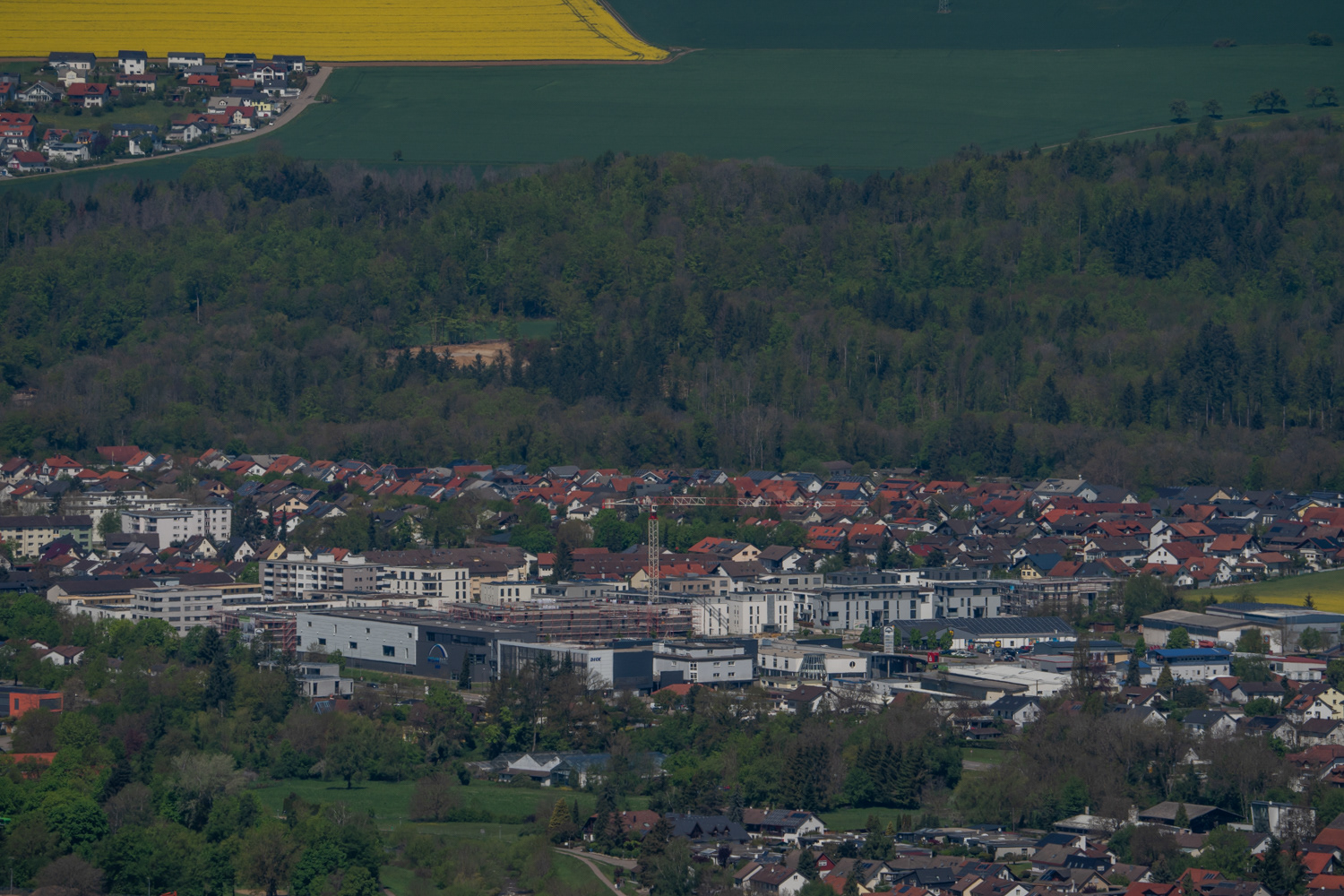 Blick von der Küssaburg auf den Riedpark Lauchringen