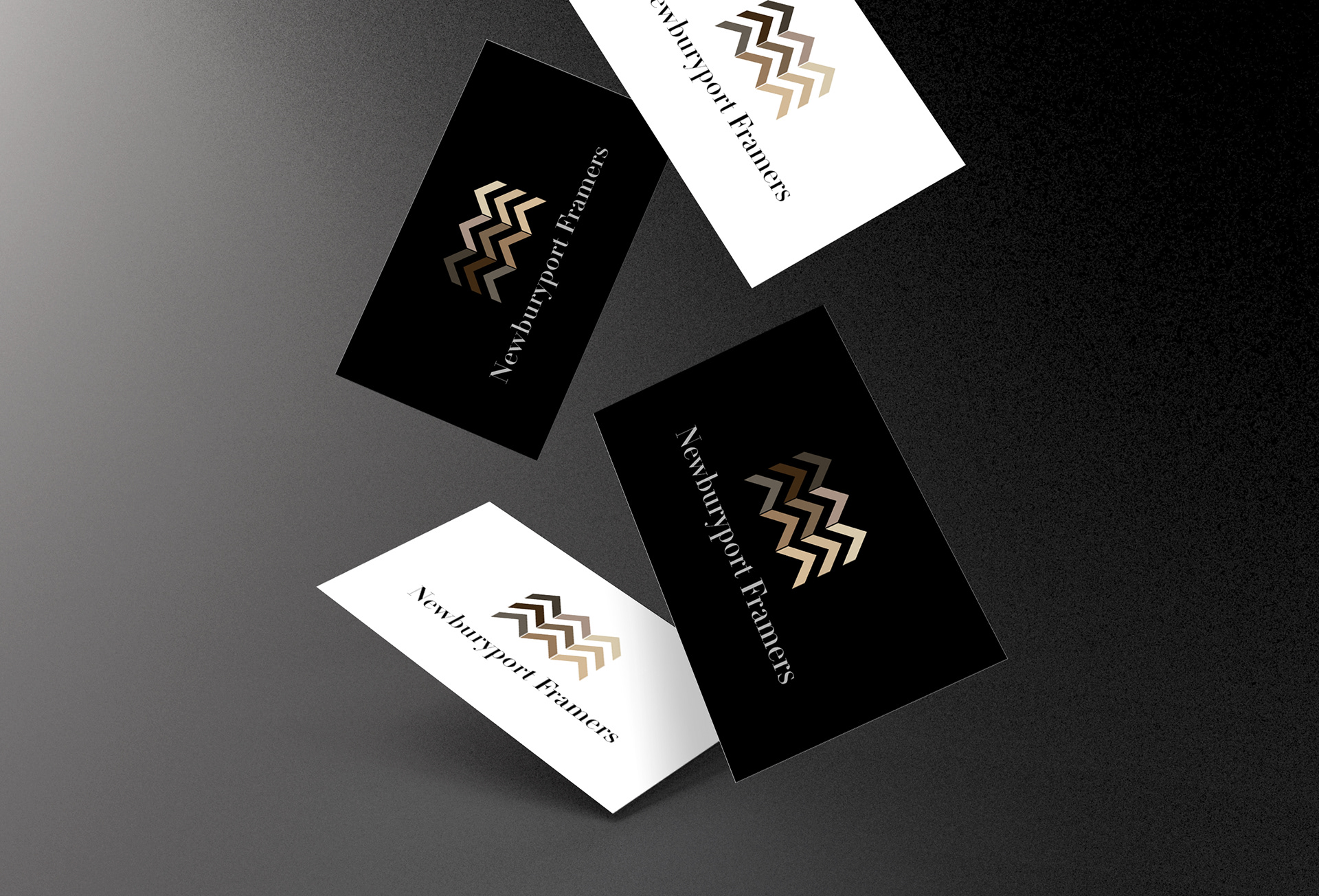 Centered logo business cards.