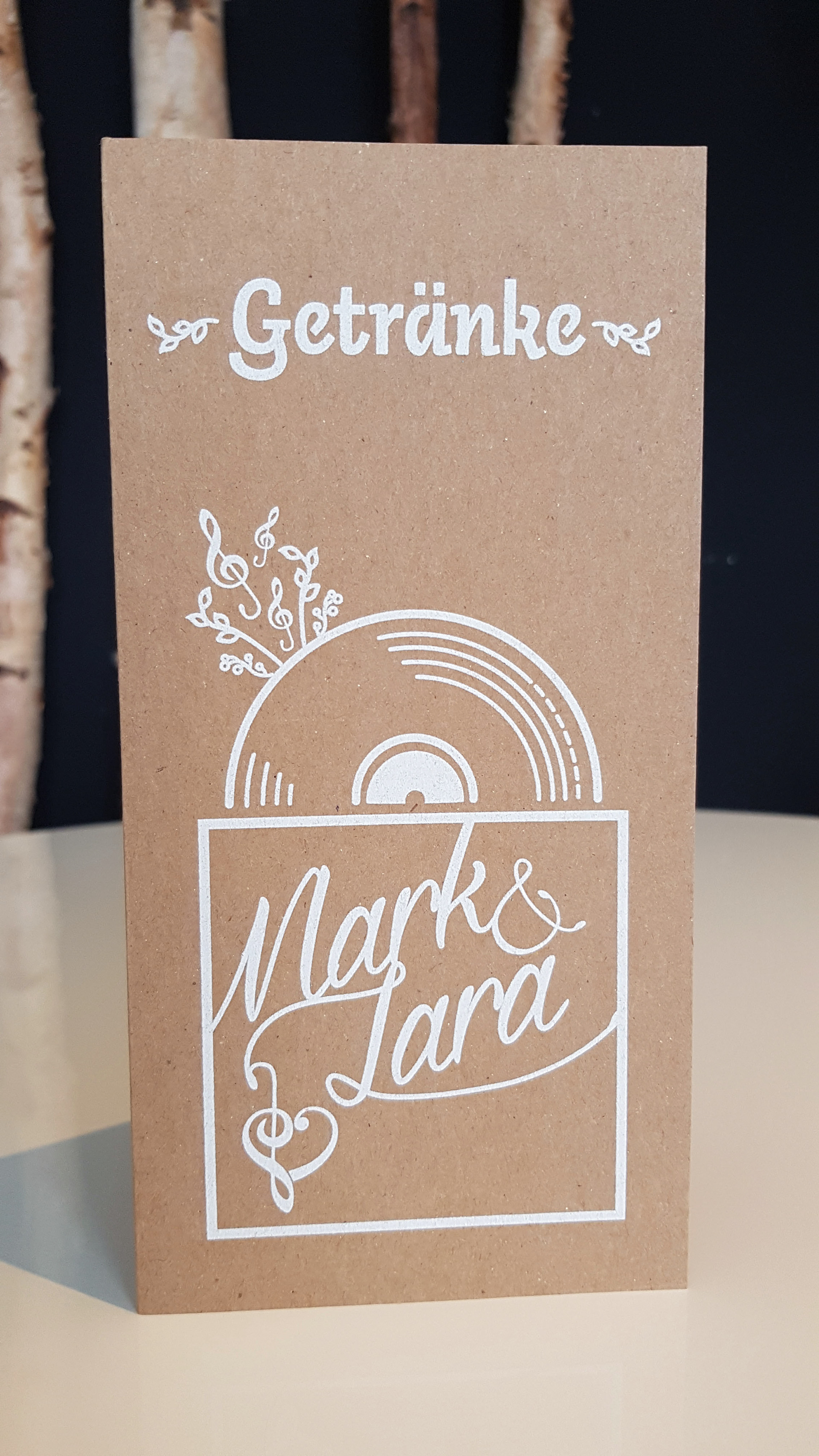 Getränkekarte, DIN lang (Siebdruck)