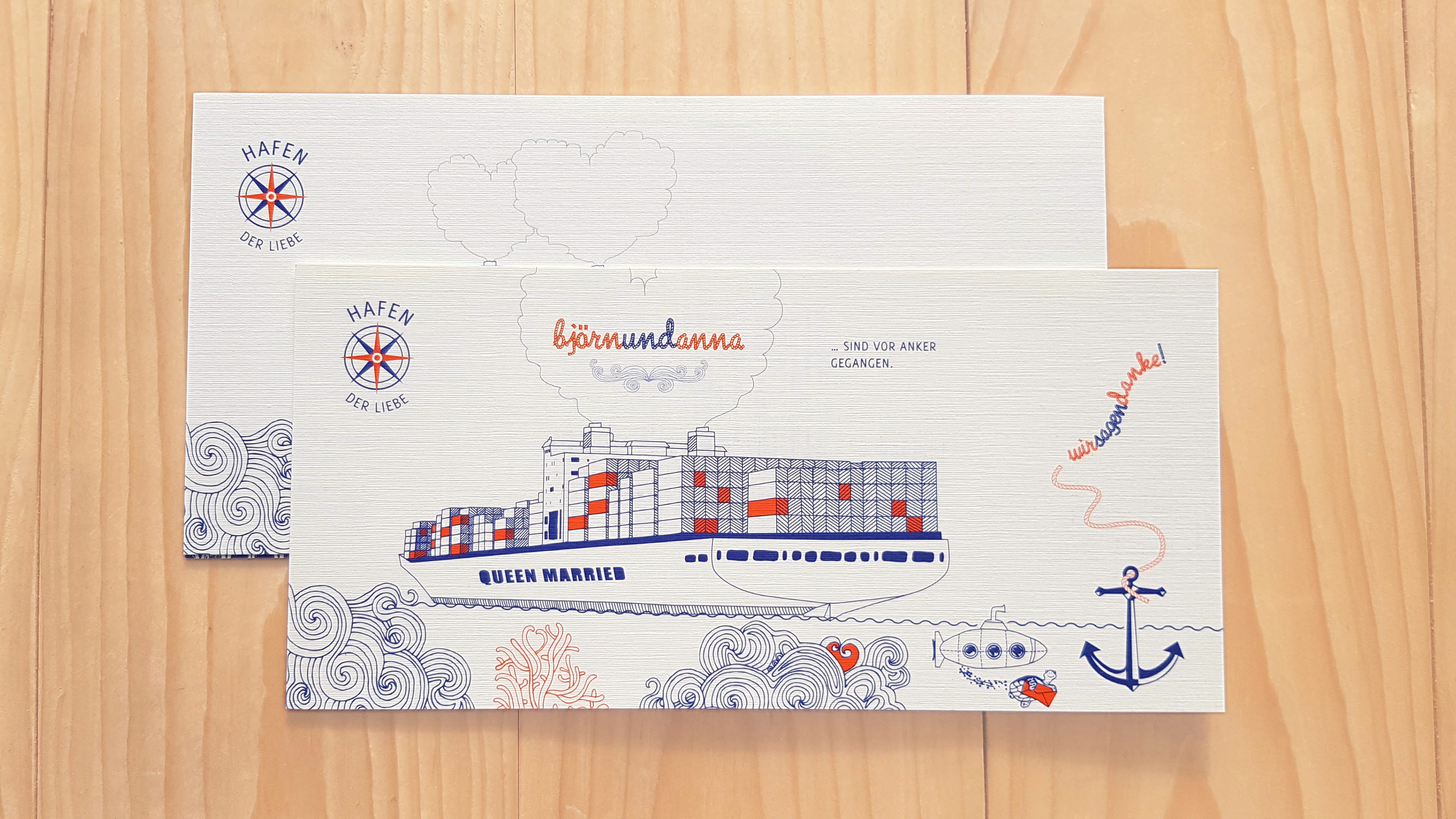Danksagungskarte Hochzeit, DIN lang