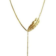 Collier 'Plume' - Laiton doré - 135€