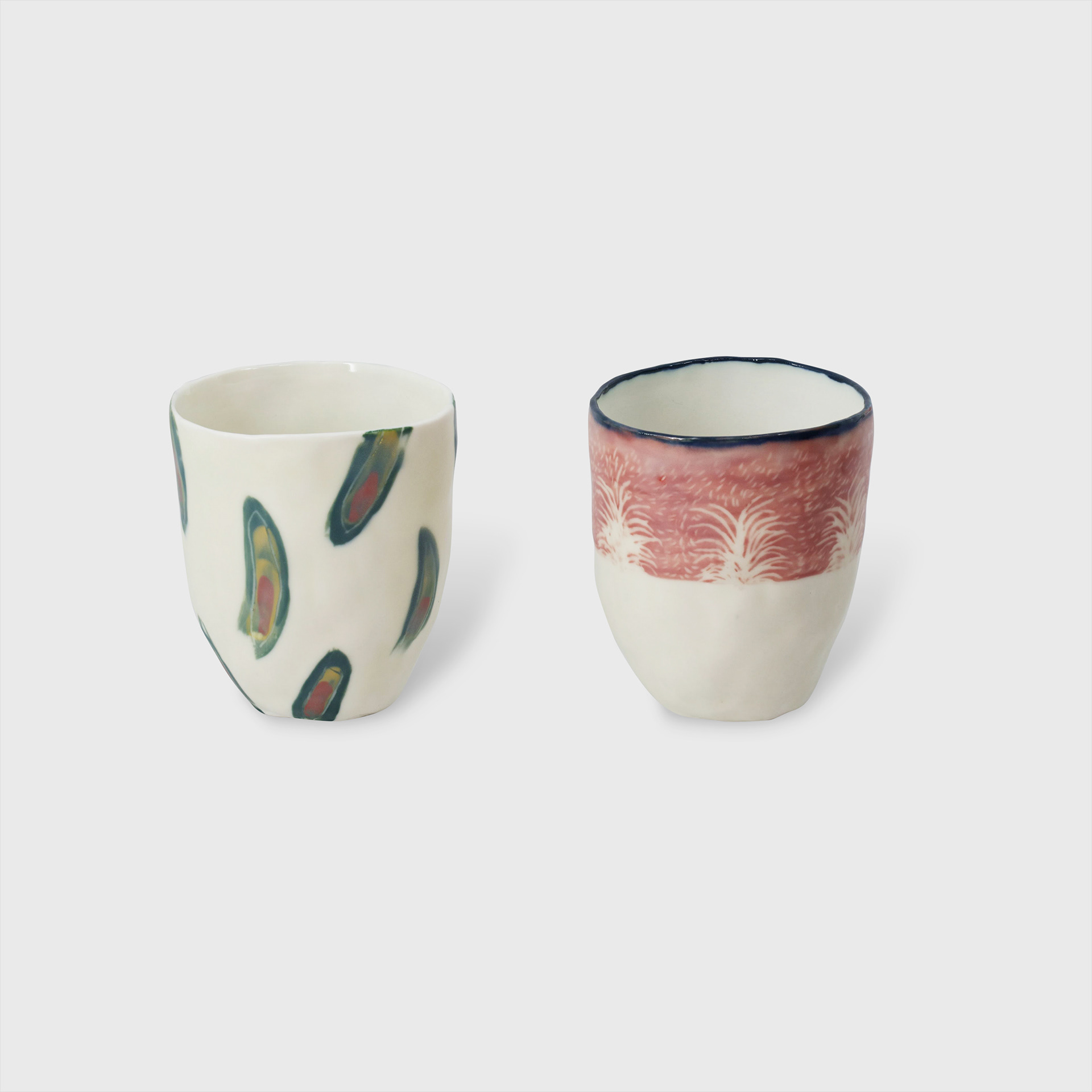 Mug porcelaine engobes, hauteur 9 cm - 40€
