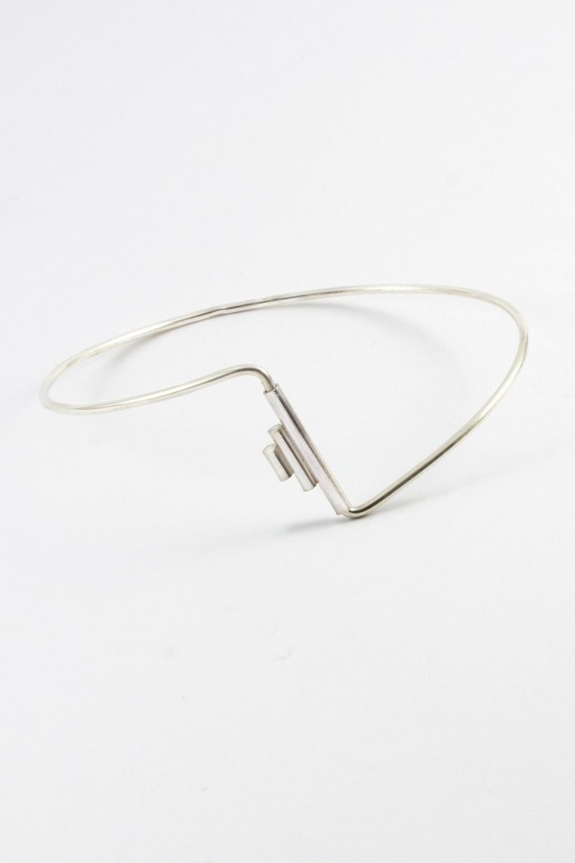 Jonc graphique et minimaliste - Argent 925 - Epaisseur 2mm - 70€