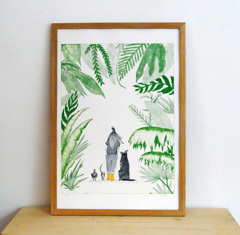 Estampe eau-forte encadrée 'FLOREAL' 32.9 x 48.3 cm - 200€