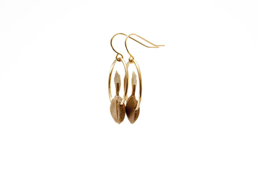 Détails / Boucles d'oreilles 'Mirabelle' - Laiton doré à l'or fin 24 carats - 110€