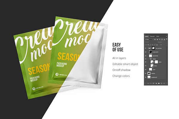 Download Exclusive Product Mockups - Two Spices, Seasoning Sachet