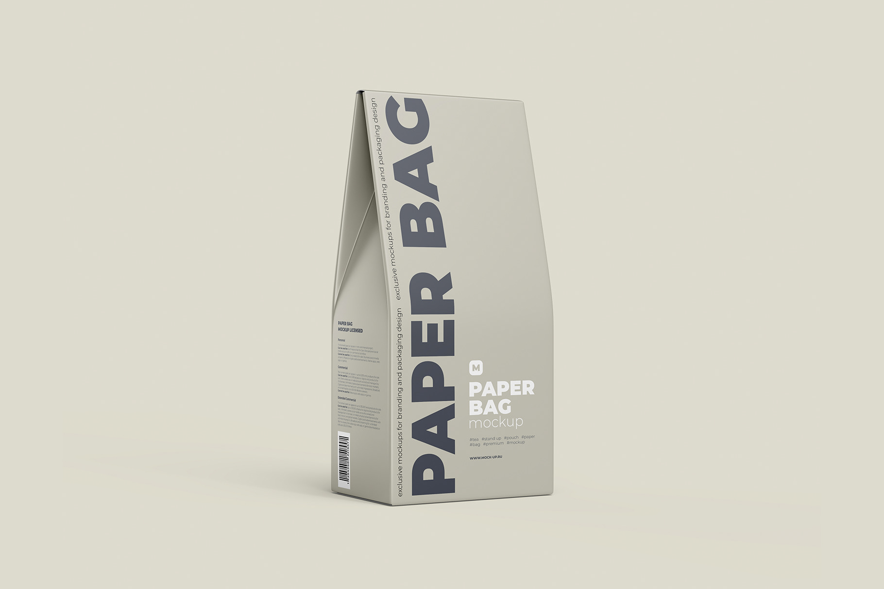 Download Exclusive Product Mockups - Paper Bag Mockup. Half Side view