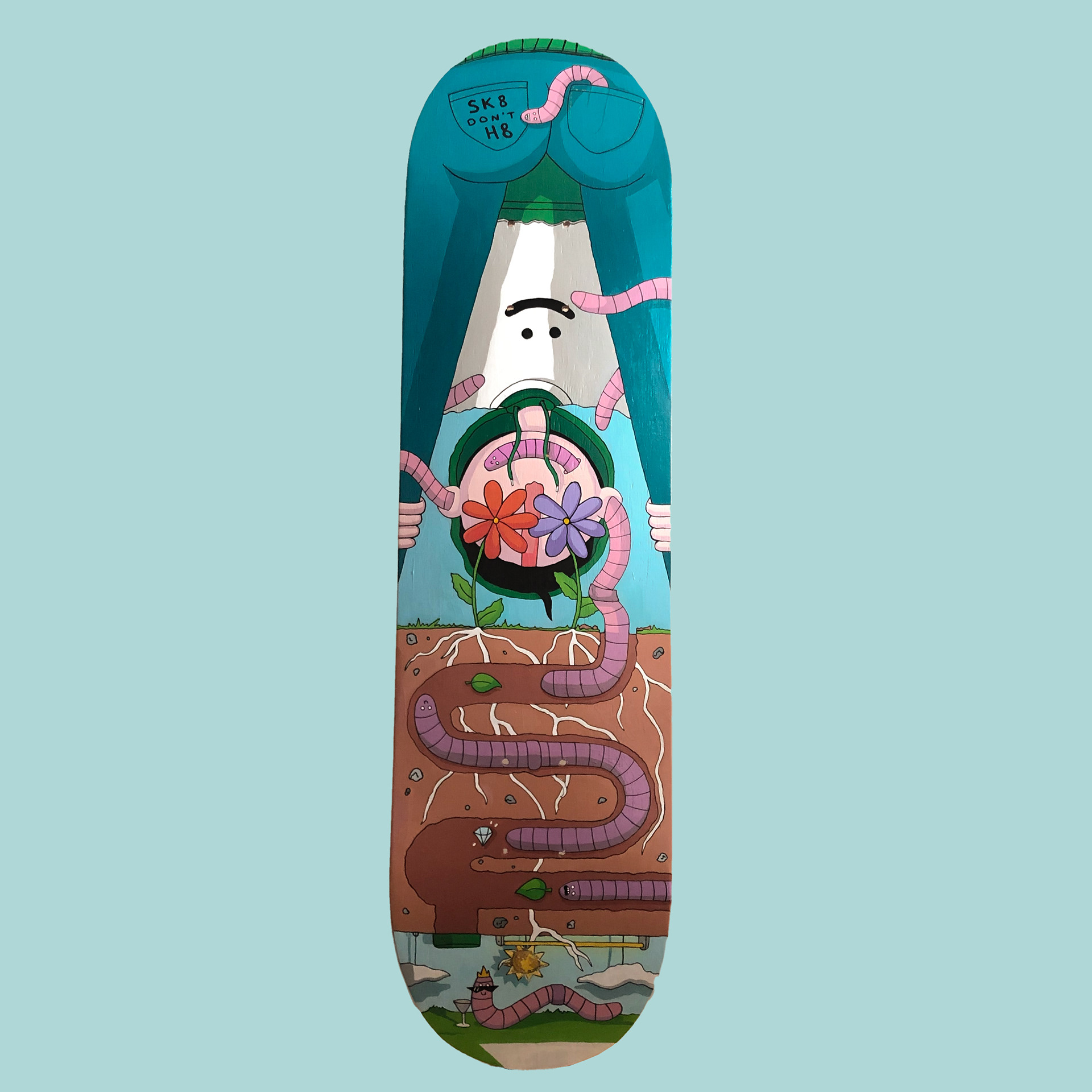 Hand-painted skateboard 01