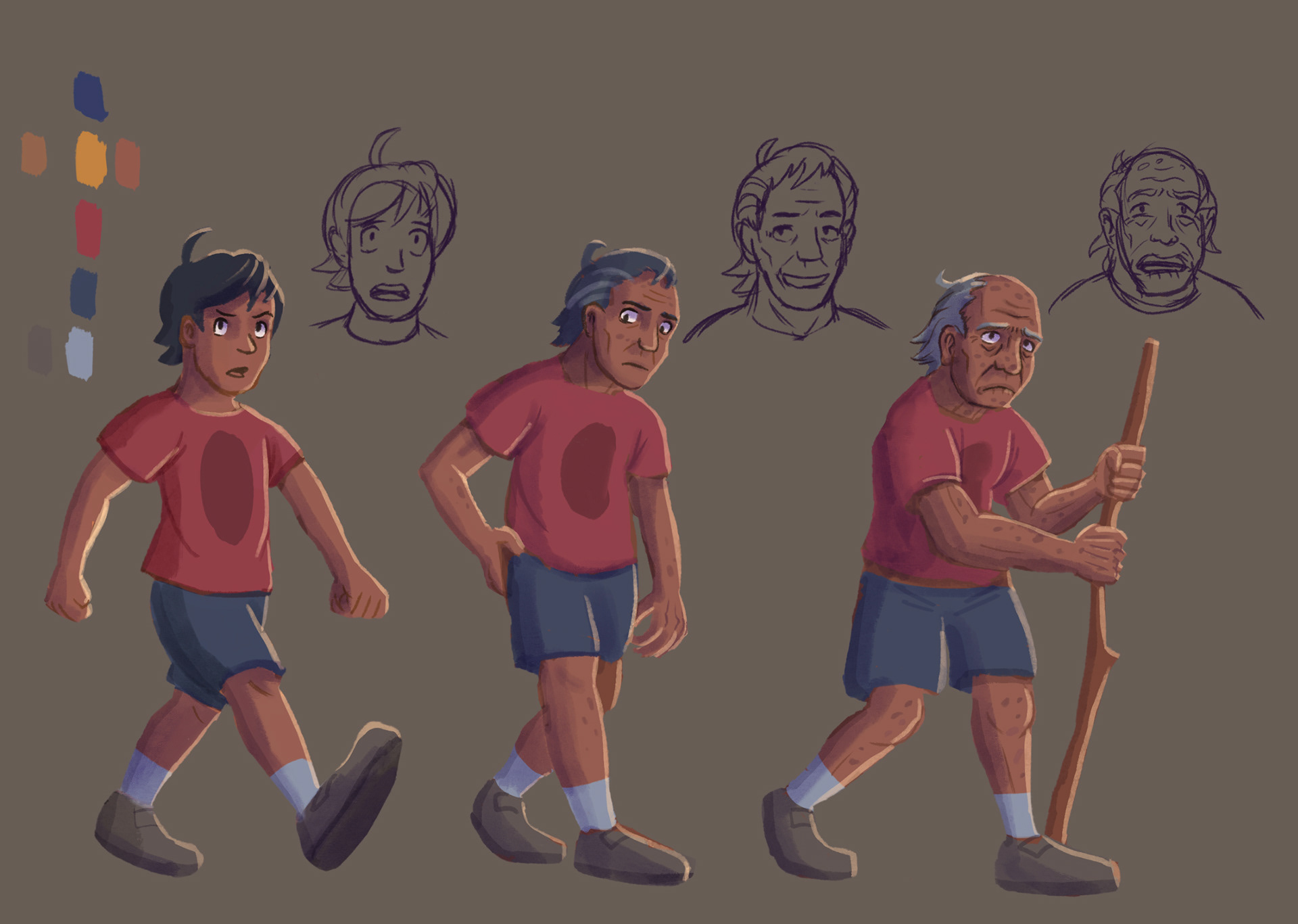 Pablo Aging Character Designs