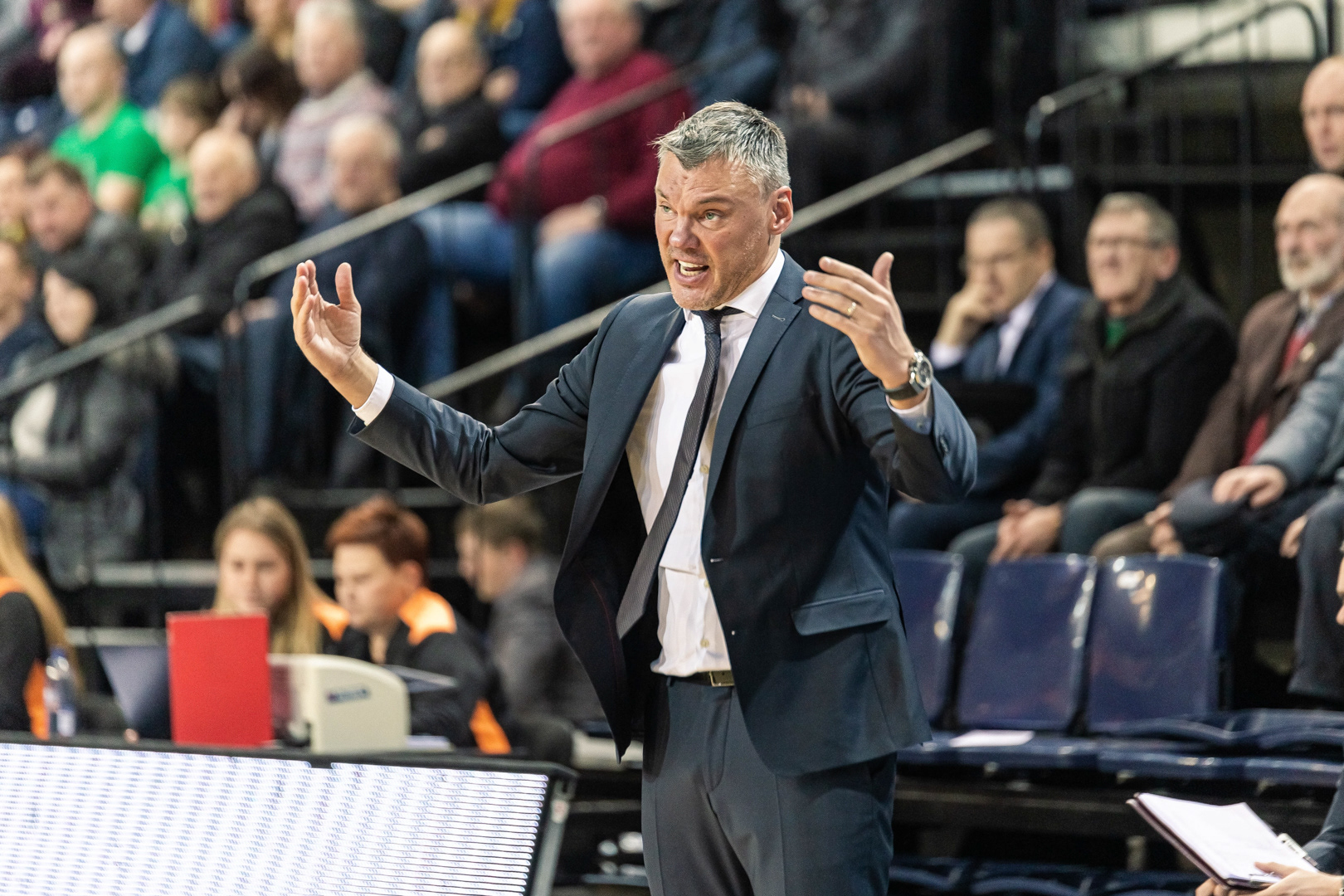 Š. Jasikevičiaus (Kauno Žalgiris) emocijos krepšinio rungtynių metu