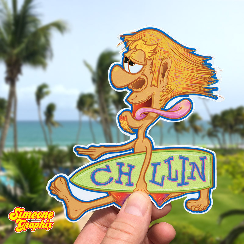 simeone graphix chill surfer sticker