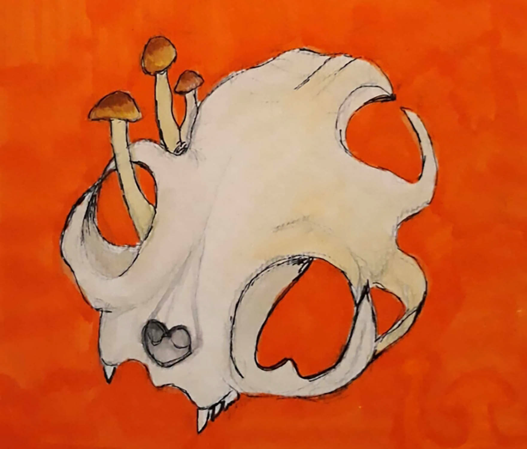 “Feline Fine”, Acrylic and pencil on matte board, Diana Wilson, Ocean Springs High School