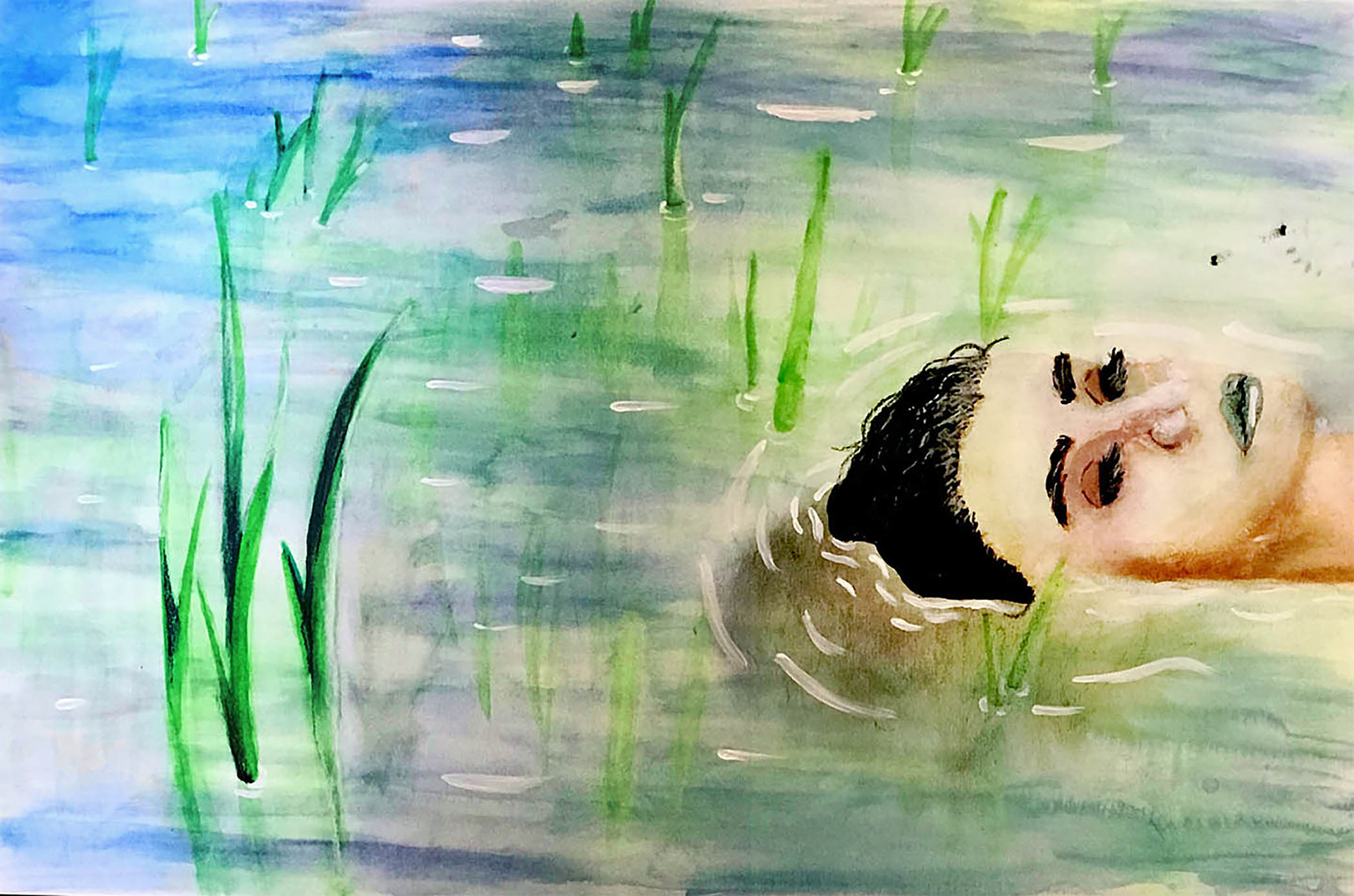 “Rest in Solitude”, Mixed-media, Hannah Mosley, D’iberville High School