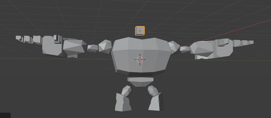 Modeling progress pictures, body and arms were first made with Icospheres,...