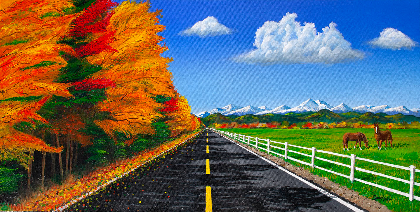 "County Road #2" Acrylics 15x30 Canvas $360