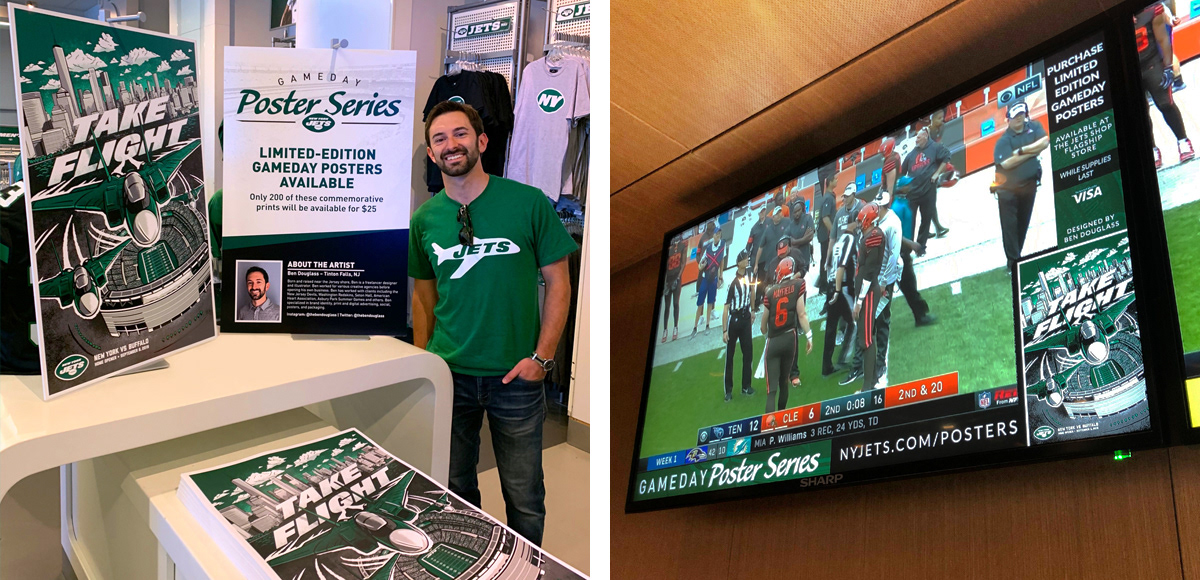 Ben Douglass: Designer and Illustrator - New York Jets Gameday Poster