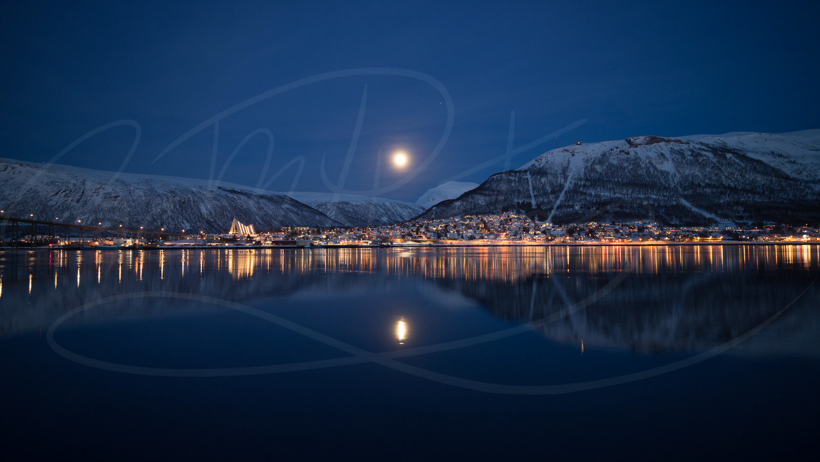 Moonrise in Tromso, Norway