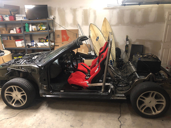 Aftermarket gas tank installed and 12 inches cut off rear of vehicle