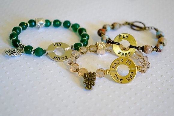 Green Aventurine, Topaz Crystal and Amazonite - Bracelets were for an Owl Release and Auction