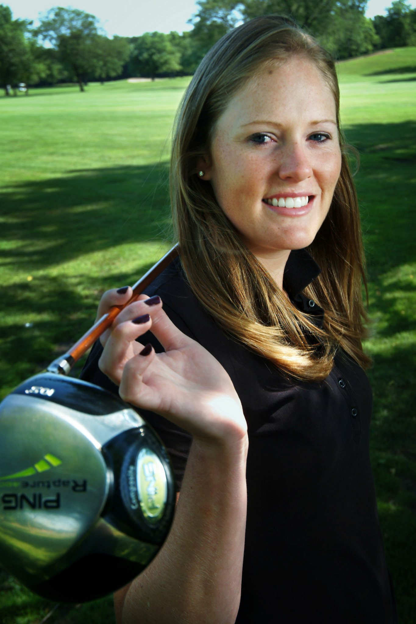 070108tvmGLFGODFREY_2 Tony V. Martin GLENWOOD-Duramed FUTURES player and former Homewood resident Megan Godfrey stops off at Glenwoodie Golf Course for a round before heading to Canada to play a tour. Megan played for the Homewood-Flossmor High team and University of Illinois before hitting the tour.