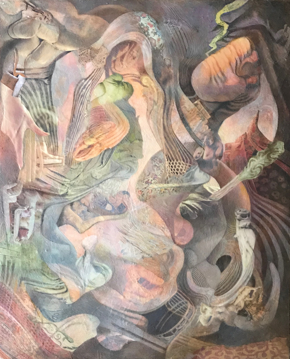 davidmball “Untitled Abstract VI, 24”x30”, collage, acrylic, colored pencil on wood panel, #davidmball #available #purchase, Message me at ball.david@sbcglobal.net