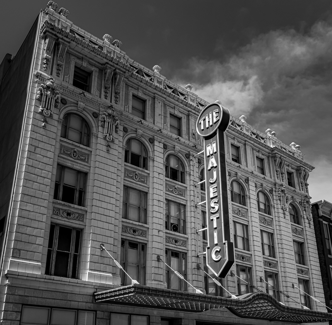 The Majestic Theatre in Dallas - The historic theatre opened in 1921 as a vaudeville house. Last remnant of Theater Row in Downtown Dallas, now serves as a performing arts and concert venue.
