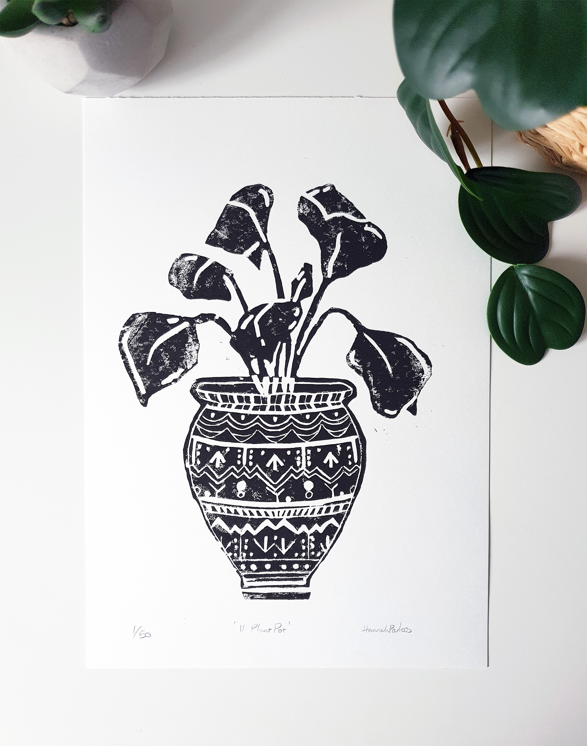 'II. Plant Pot' - A4 - Linocut - 1 of 50
