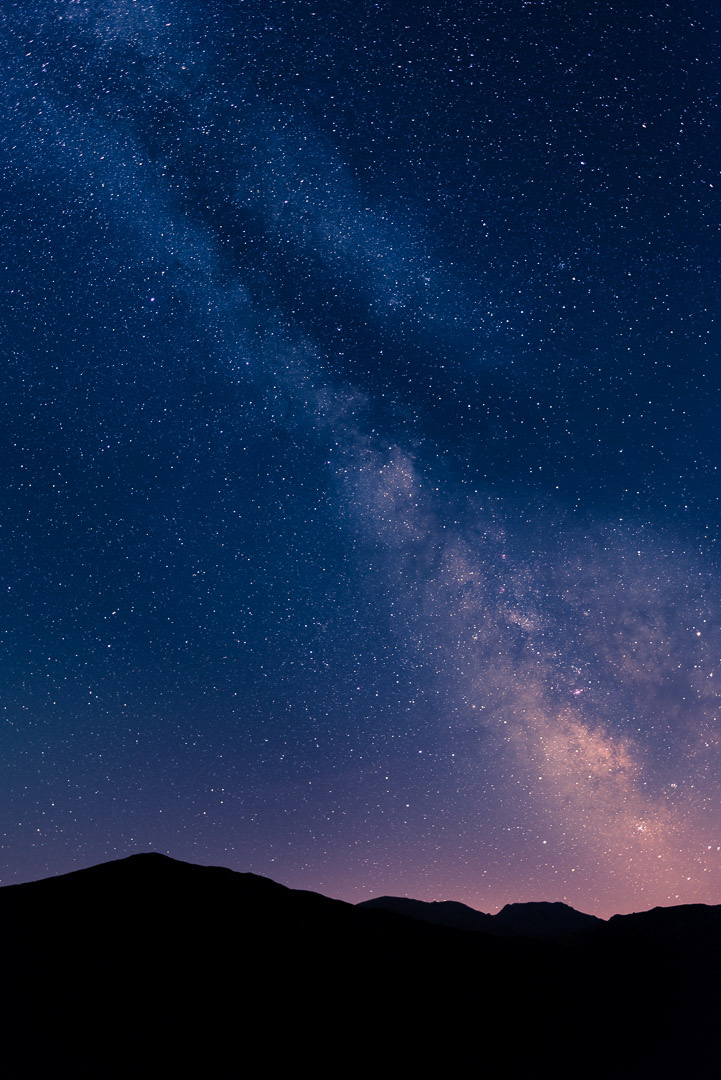 Milky Way over mountains in corse, france