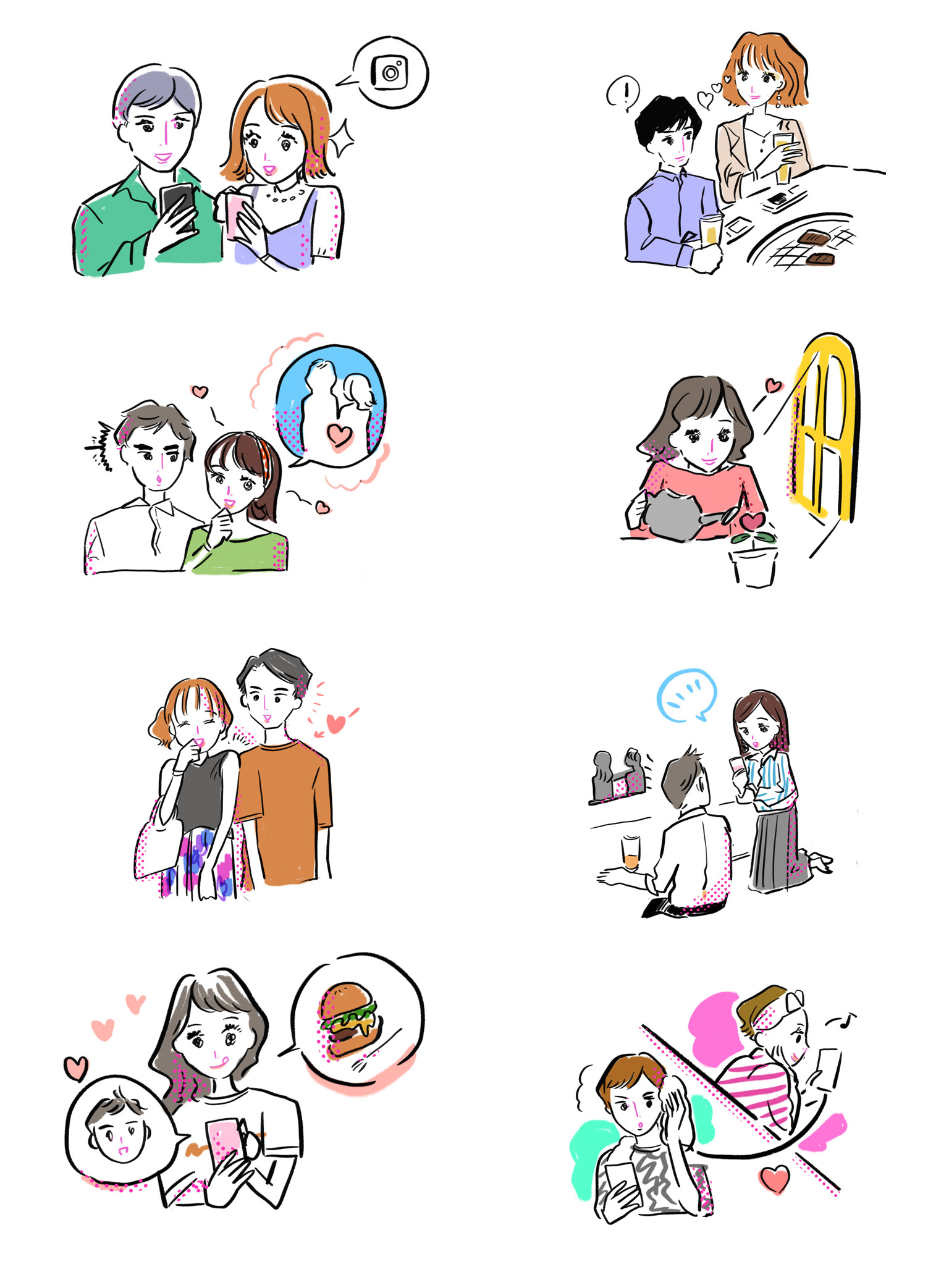 Wada Honoka Illustration Funny Girls Love ガールズイラスト